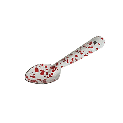 Red Enamel Soup Spoon