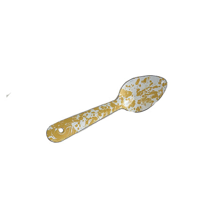 Yellow Enamel Soup Spoon