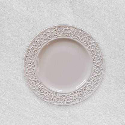 Floral Cream Embossed Plates