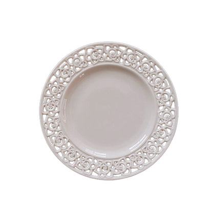 Floral Cream Embossed Plates