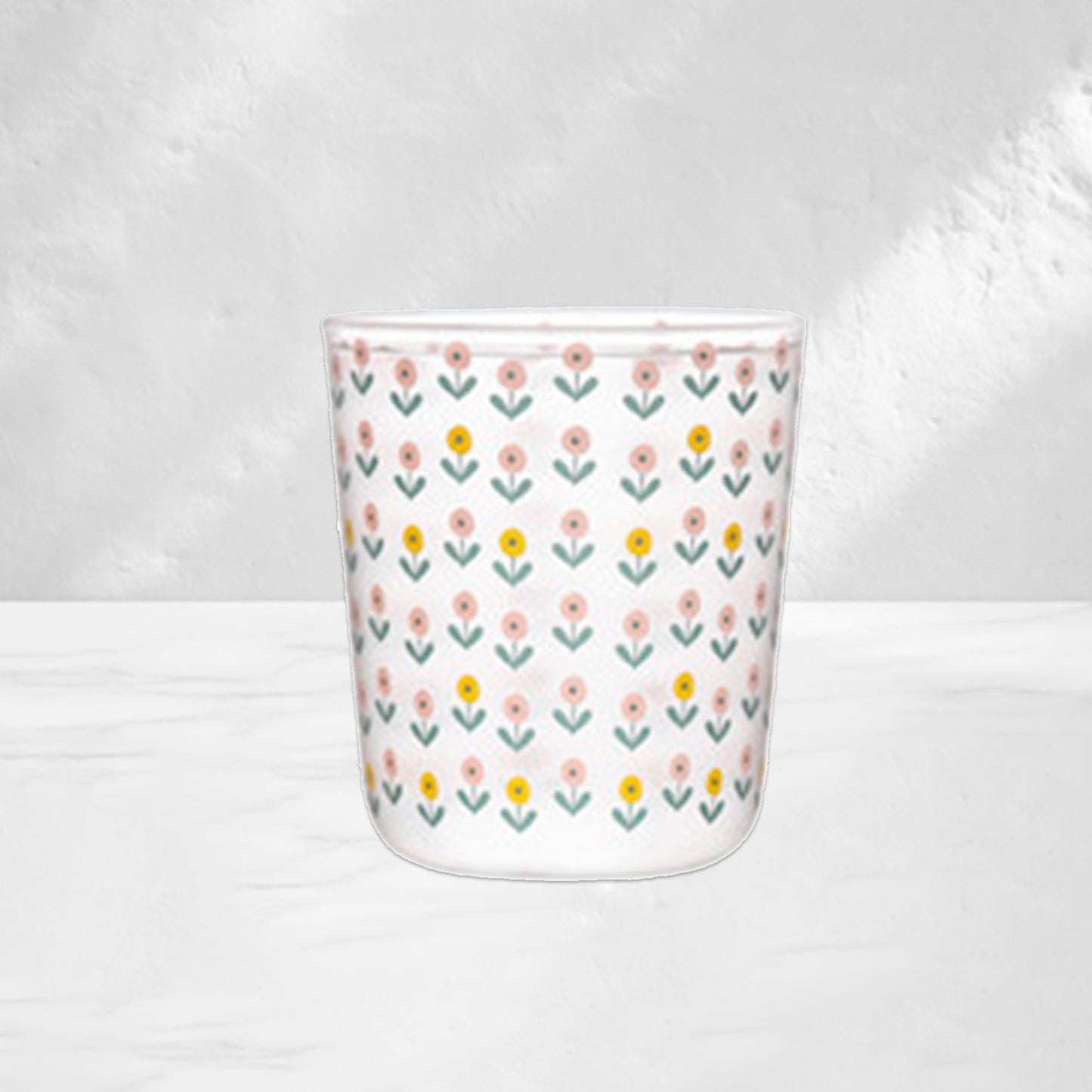 Sunflower  Floral Glass Cup