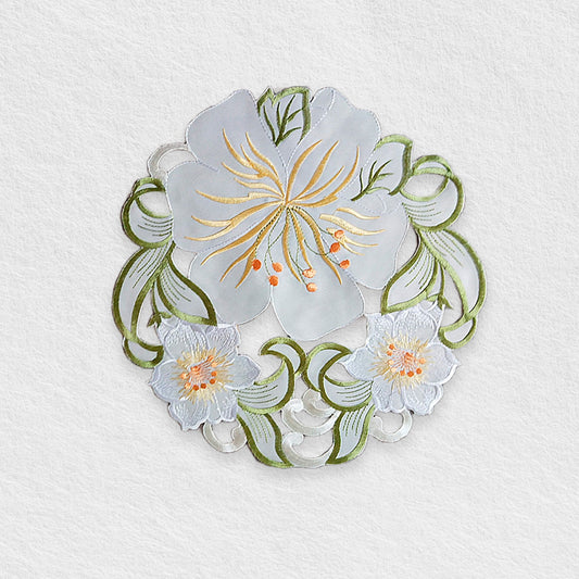 Green Floral Embroidery Placemat