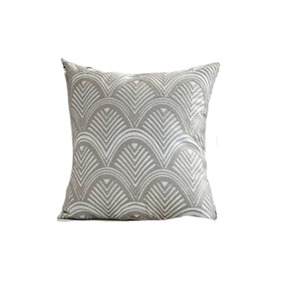 Gray Scale Embroidered Cushion Cover