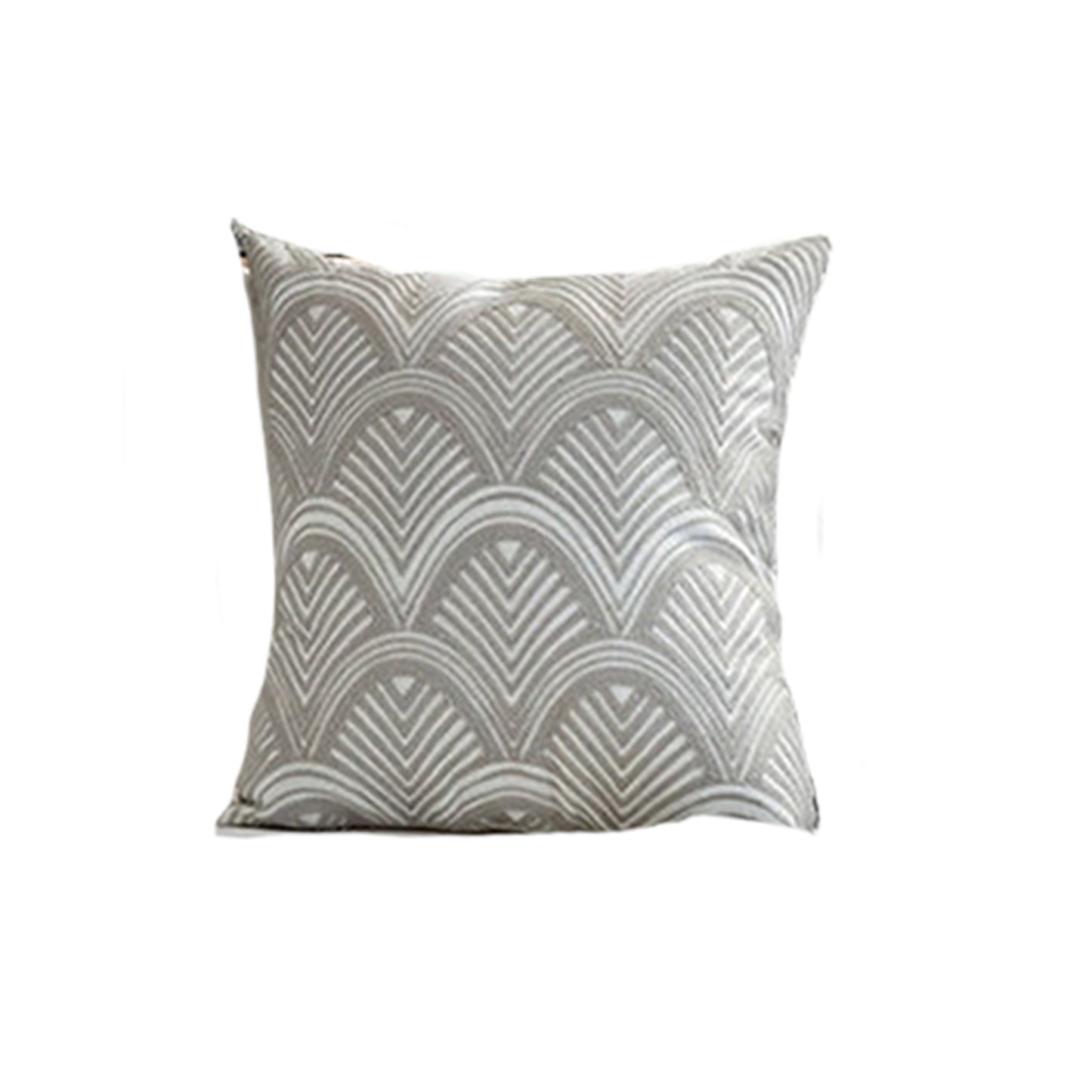 Gray Scale Embroidered Cushion Cover