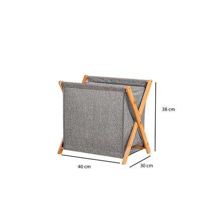 Gray Bamboo Laundry Basket