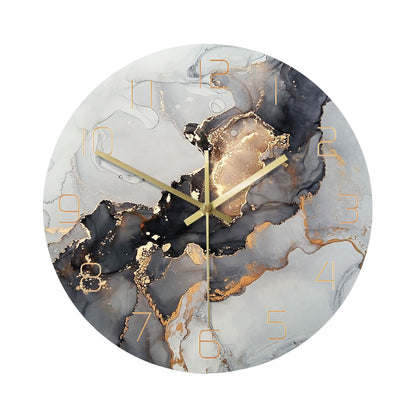 Gray Marble Style Wall Clock