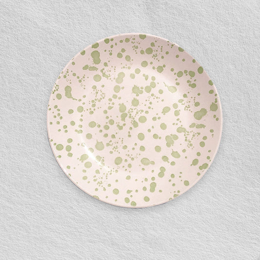 Green Dots Dinner Plates