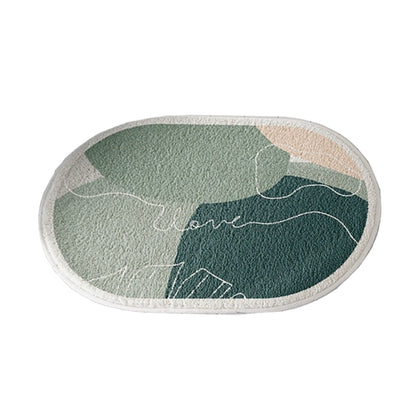 Green Oval Bath Mat