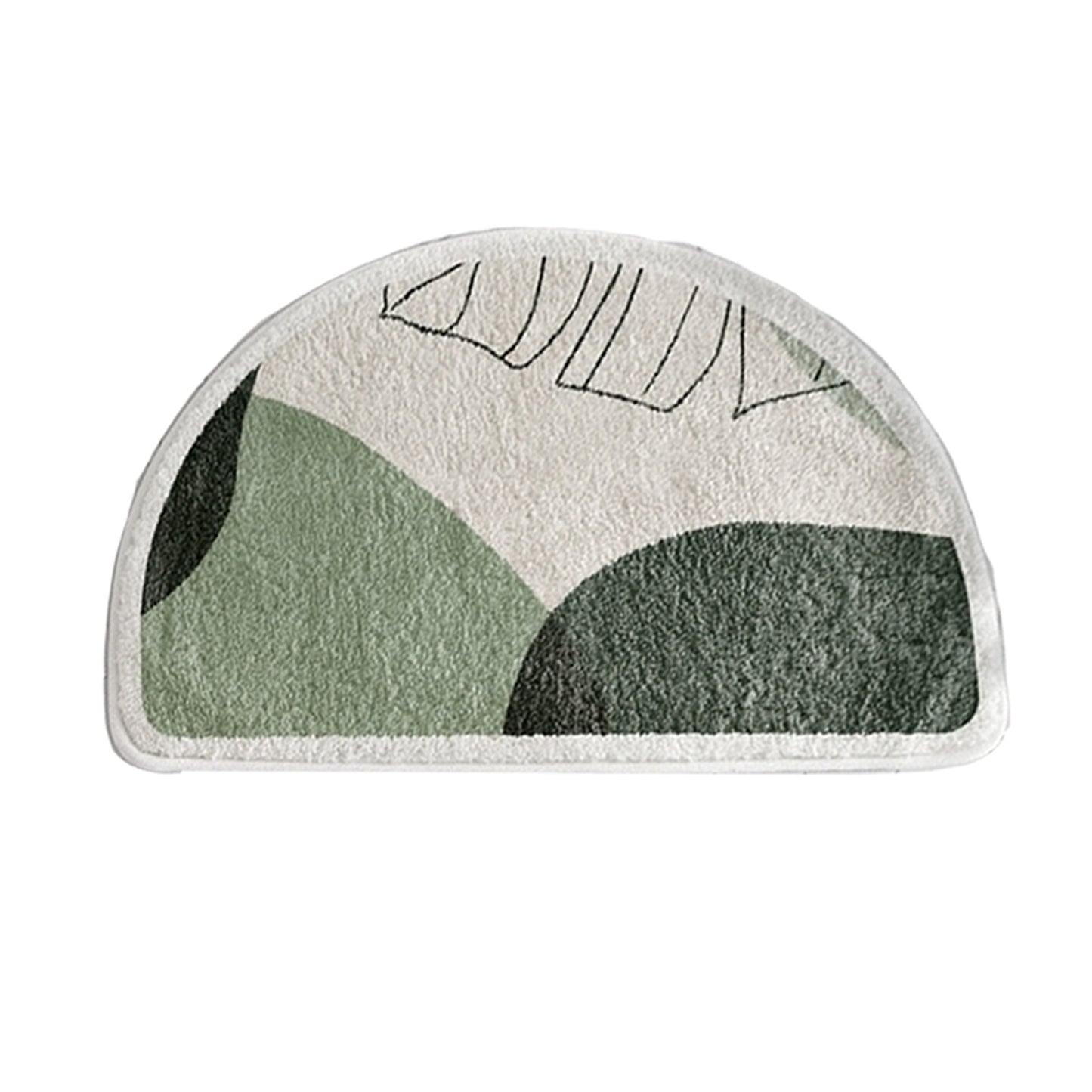 Green Semi Circle Bath Mat