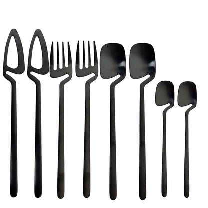 Black Hollow Silverware Set