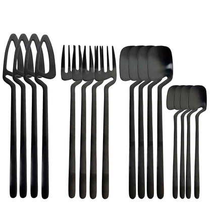 Black Hollow Silverware Set