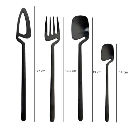 Black Hollow Silverware Set