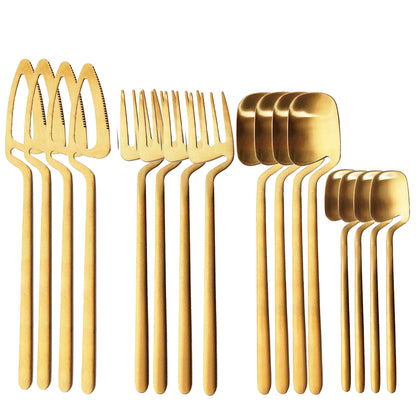 Gold Hollow Silverware Set