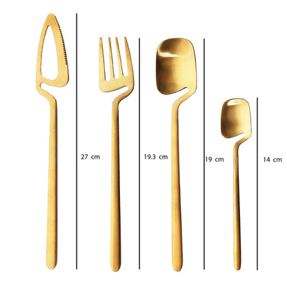 Gold Hollow Silverware Set