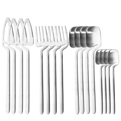 Silver Hollow Silverware Set