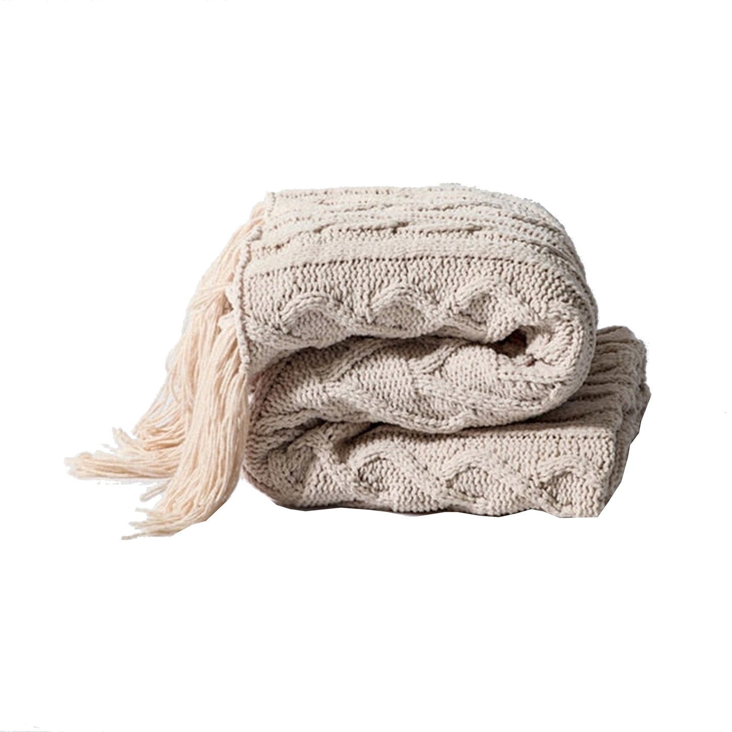 Cream Knitted Blanket
