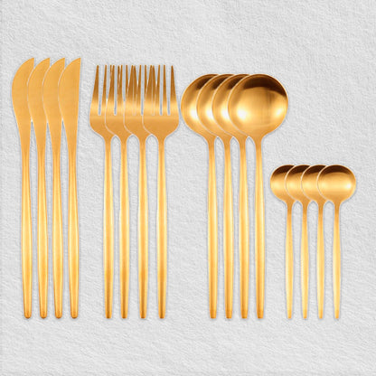 Line Gold Cutlery Set