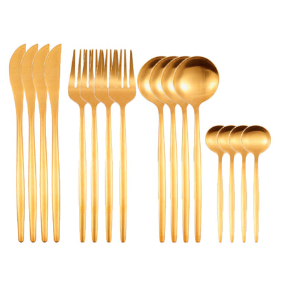 Line Gold Cutlery Set