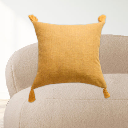 Жълт лен възглавница капак
