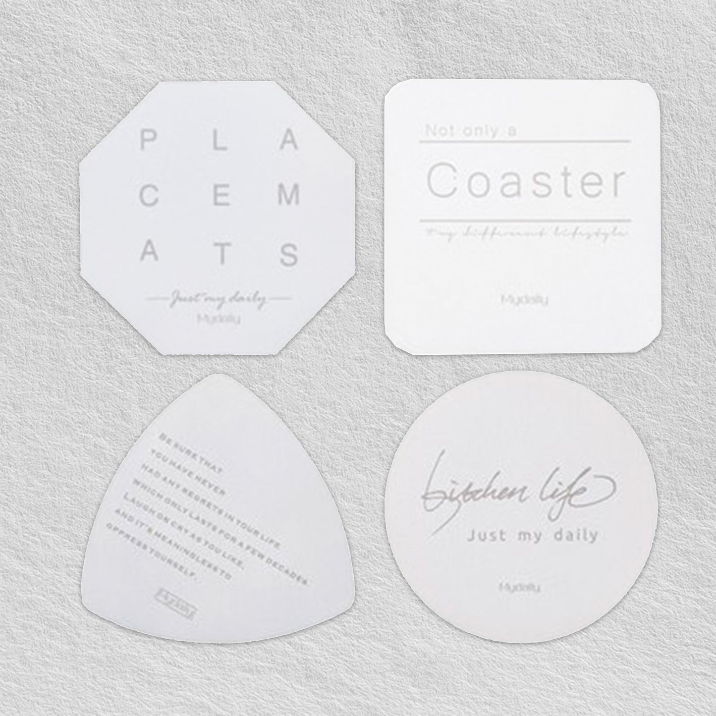 White Metal Colors Coasters