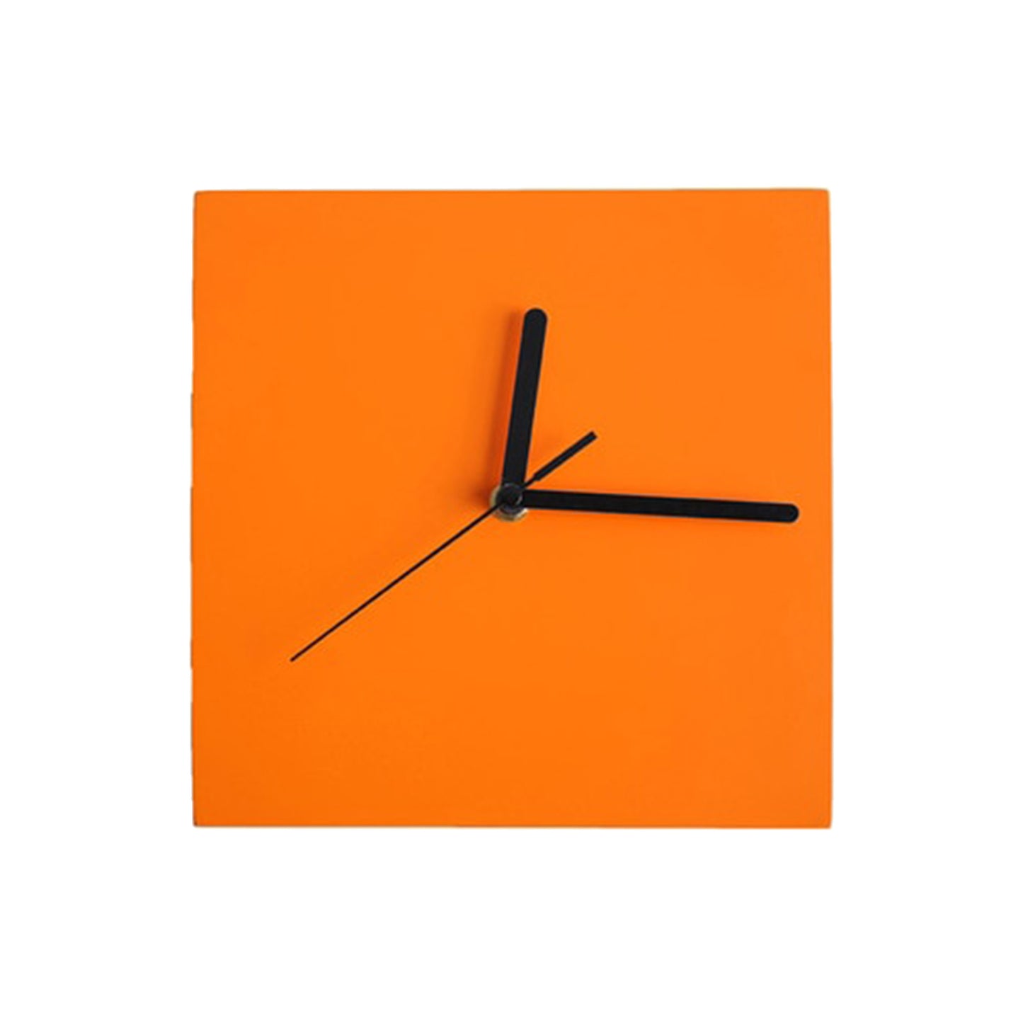 Reloj De Pared De Madera Cuadrado Naranja
