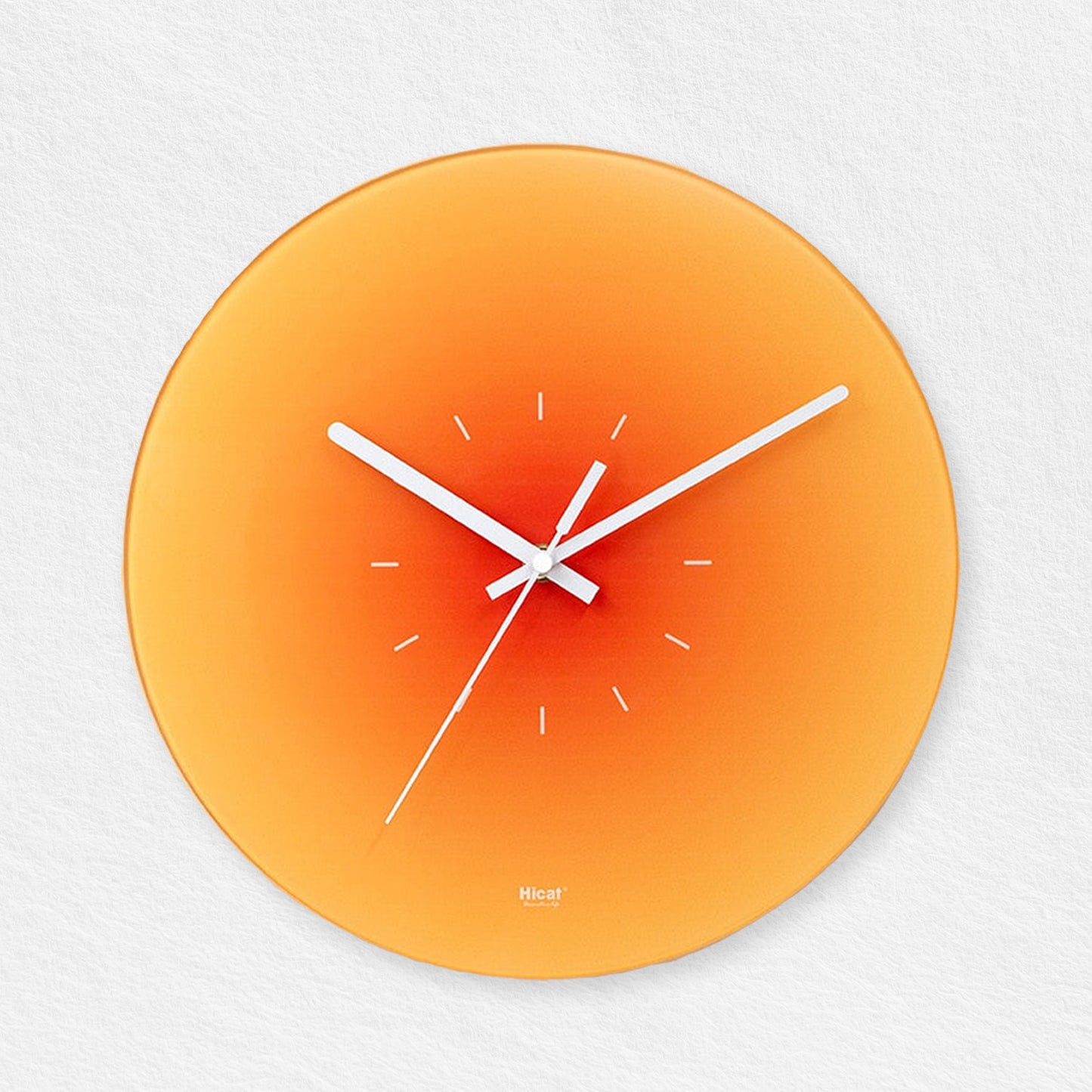 Orange Sunset Line Wall Clock