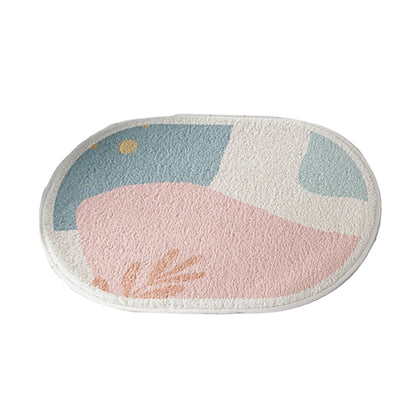 Pink Art Oval Bath Mat