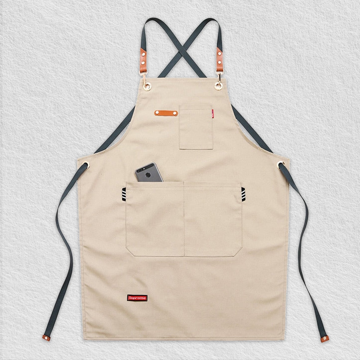 Beige Apron With Pockets