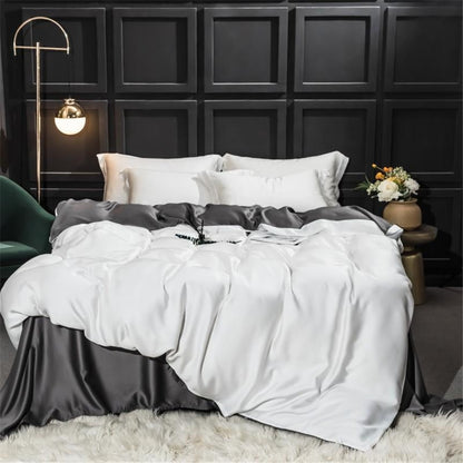 White Silk Bedding Set