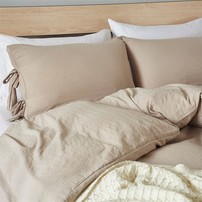 Beige Bowknot Bedding Set