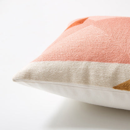 Peach Geometric Cushion Cover