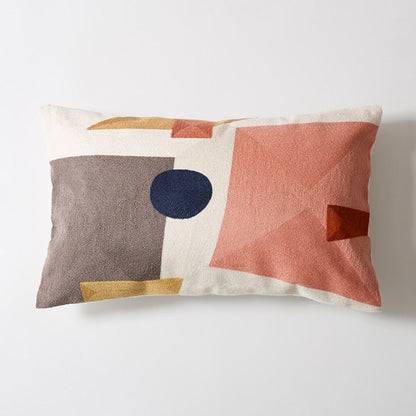 Peach Geometric Cushion Cover