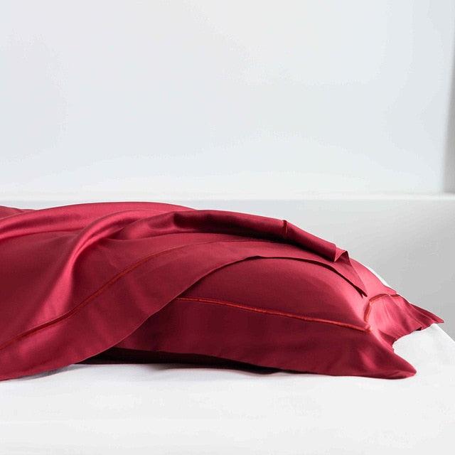 Red Silk  Pillowcase