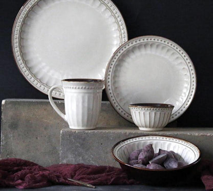 Cream Coffee Dinnerware Plates