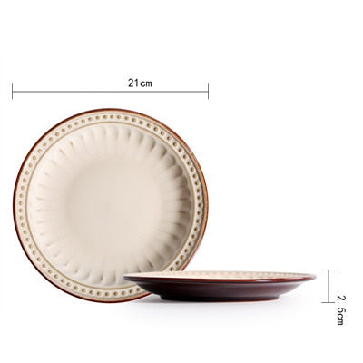 Cream Coffee Dinnerware Plates