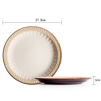 Cream Coffee Dinnerware Plates