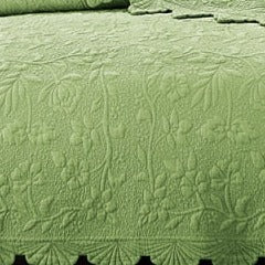 Green Embroidery Bedspread Set