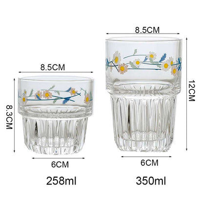 Floral Daisy Glass