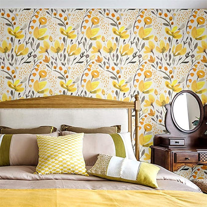 Yellow Floral Wallpaper