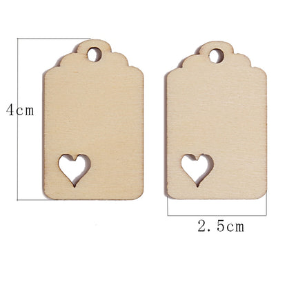 Wood Heart Tags Set