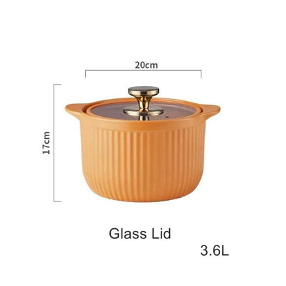 Orange Ceramic Cooking Pot