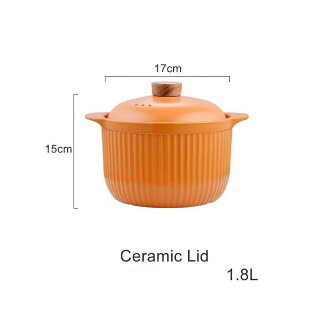 Orange Ceramic Cooking Pot