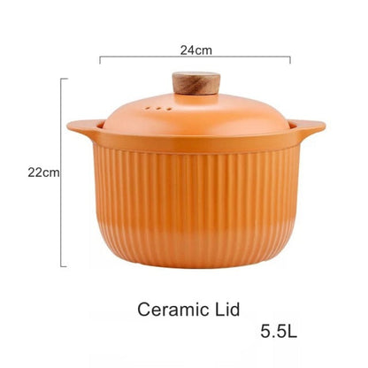 Orange Ceramic Cooking Pot