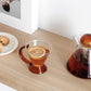 Glass Maroon Teapot Set