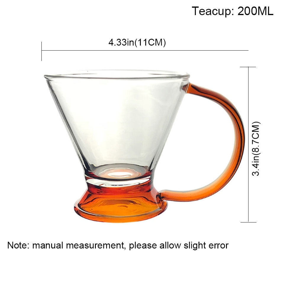 Glass Maroon Teapot Set