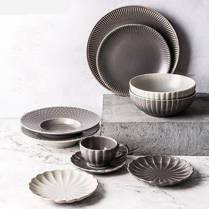 Pulverized Gray Plates Set