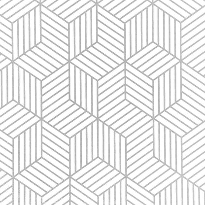 White Hexagonal Wallpaper