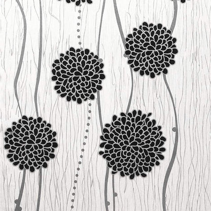 Floral Black Wallpaper