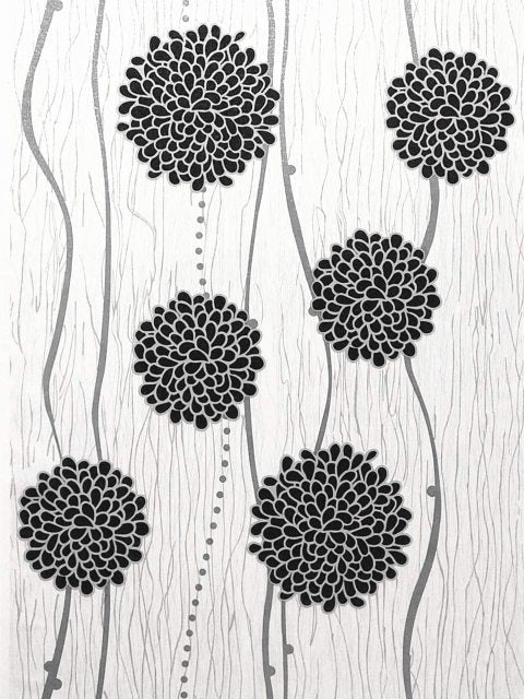 Floral Black Wallpaper
