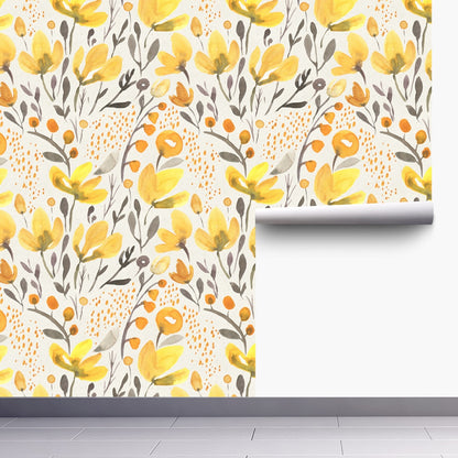 Yellow Floral Wallpaper